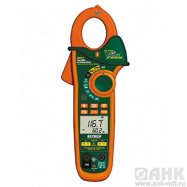 Токоизмерительные TRUE RMS клещи Extech EX623 на 400А с двойным входом + ИК термометр и NCV