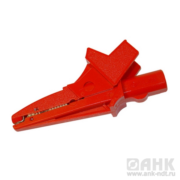Зажим «Крокодил» изолированный красный K02