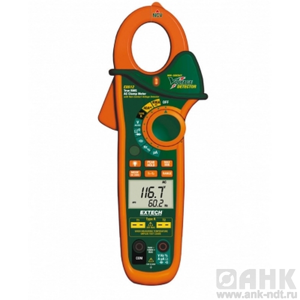 Токоизмерительные TRUE RMS клещи Extech EX622 на 400А с двойным входом + ИК термометр и NCV