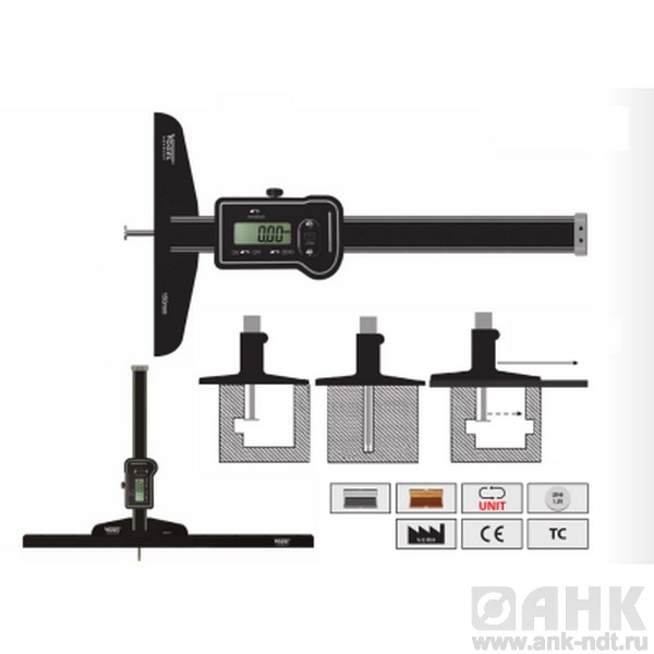 Штангенглубиномеры Vogel цифровые с круглой штангой и со сменными колками