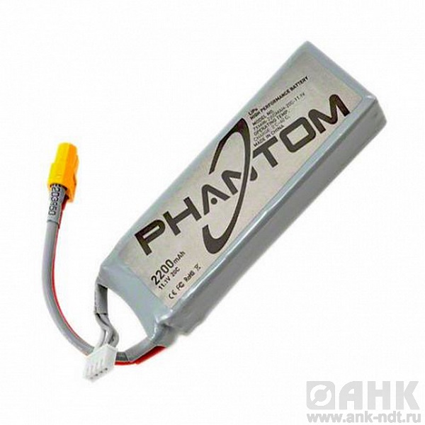 Аккумулятор DJI Li-Pol, 11.1 V 2200 mAh 20С 3s1p, XT60 для Phantom