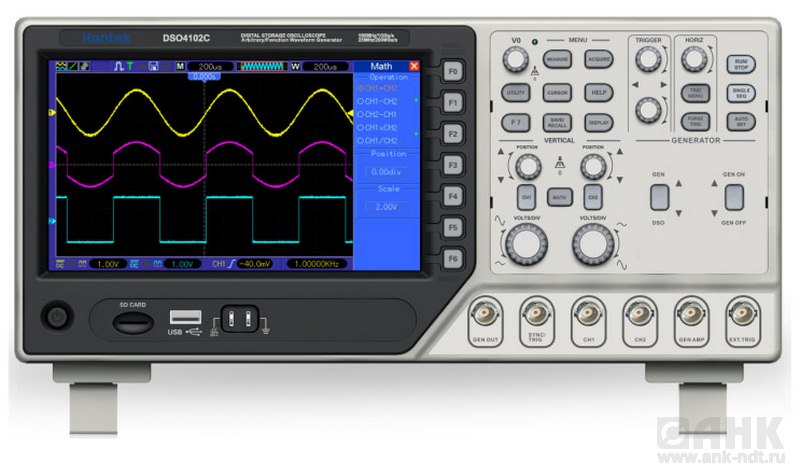 DSO-4102C - цифровой осциллограф генератор СПФ до 25 МГц