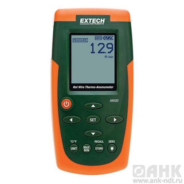 Термоанемометр с нитью накала/измеритель расхода воздуха Extech AN500